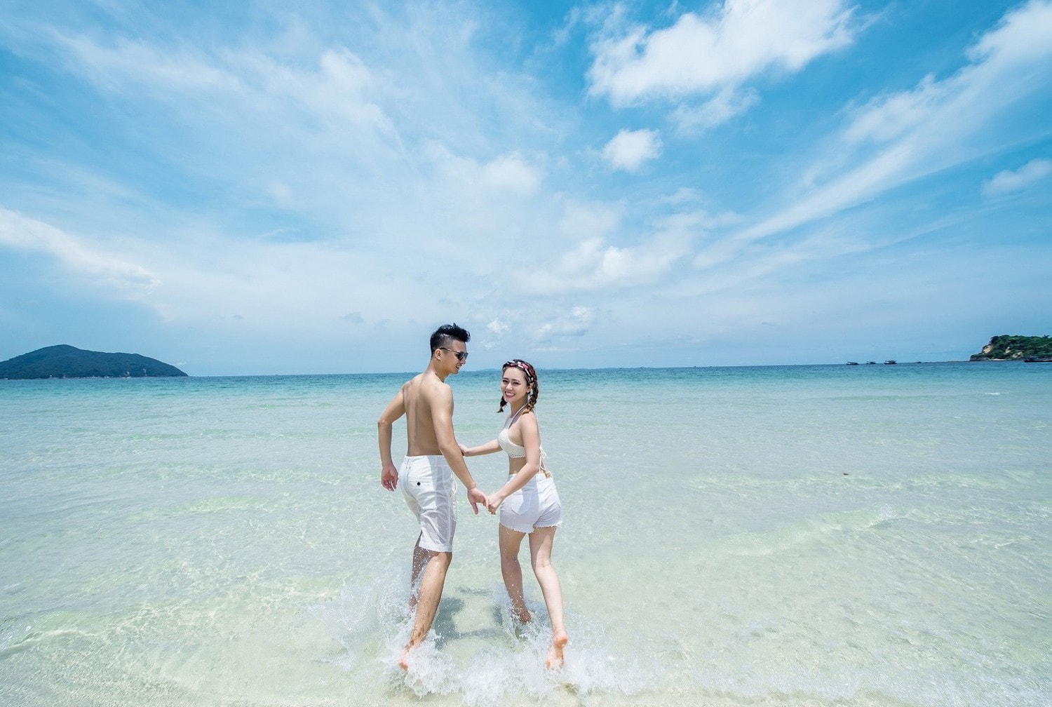The peaceful atmosphere at Minh Chau Beach in Quan Lan Island